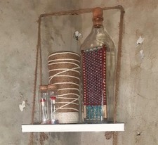 Antique Style Wooden Charpai  Traditional  Jute Woven  Charpoy in  Glass Bottle