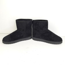 Primark Womens Boots UK 7 Black Faux Suede Pull On Ladies Ankle Shoes EUR 40 New