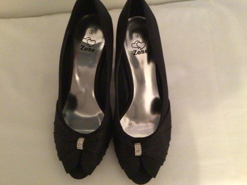 Ladies black embellished peep - ladies,
