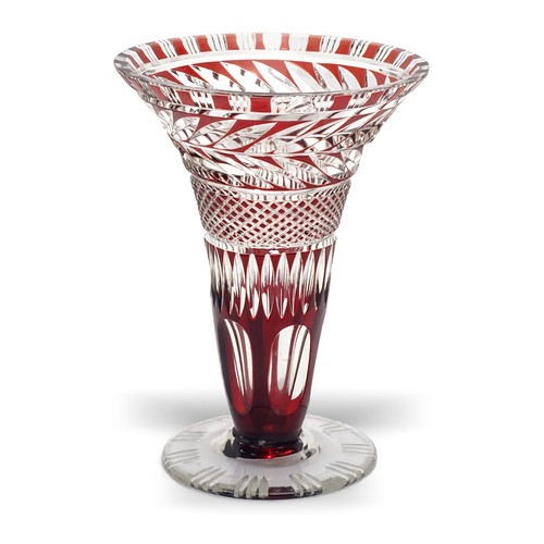 Bohemian crystal goblet vase - bohemian,