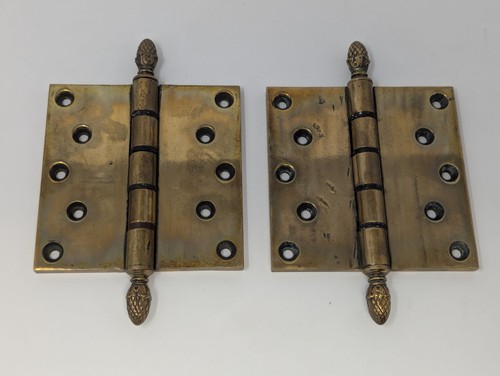 Pair vintage solid brass - pair, 5x5