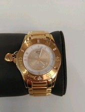 Ladies Juicy Couture Analog Wrist Watch Rose Gold Metal .