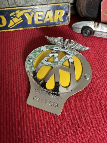 Vintage car badge aa member - car,