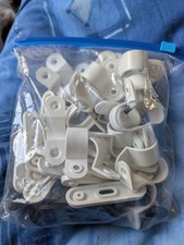 Bag of 20MM Mixed Plastic PVC Conduit Saddles Spacer Bars White SEE DESCRIPTION
