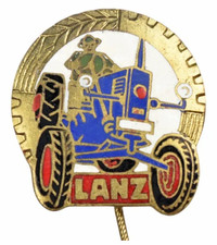Vintage Old Heinrich Lanz Tractors Advertising Enamel Stickpin Brooch Badge