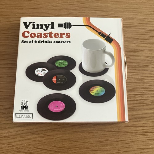 Vinyl coasters set drinks - set, 6