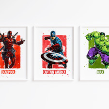 Superhero, Marvel, DC Art Posters/Prints, Kids, Gaming, Bedroom, Wall Art, Gift