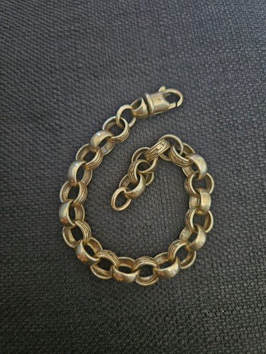 9ct gold belcher bracelet - bracelet, 8.5"