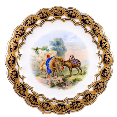 Coalport cabinet plate donkey - coalport,
