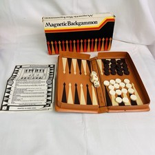 Vintage Magnetic Travel Backgammon Made In Hong Kong