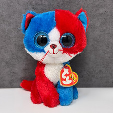Rare Ty Beanie Boos Boo - Firecracker the Cat Plush Soft Toy 6" - USA Exclusive