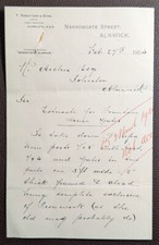 1904 T. Robertson & Sons Timber Merchants Alnwick Fountain House Gates Estimate