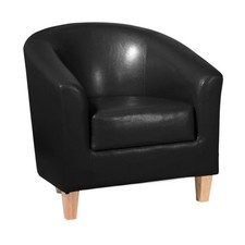 BLACK FAUX LEATHER SOFA
