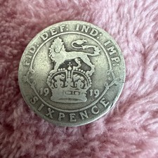 1919 George V Sixpence Silver