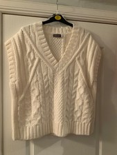 Mint Velvet chunky knit cream tank jumper size Large NEW
