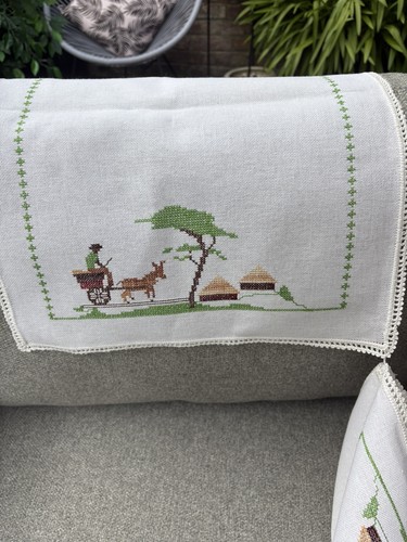 Vintage tray cloth - tray,