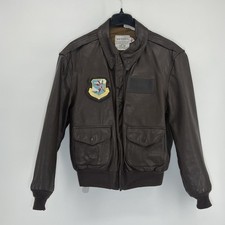 VTG Cooper A-2  US Air Force Bomber Leather Goatskin Jacket size 44R Brown EUC