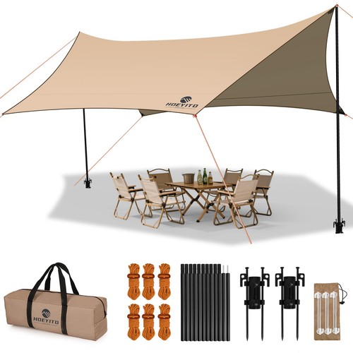 Camping tarp with poles - with,