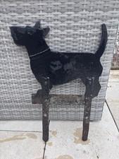 WROUGHT  IRON GARDEN SILHOUTTE BLACK SCOTTIE/WESTIE DOG HEAVY DUTY 5KGS