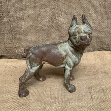ANTIQUE CAST IRON FRENCH BULLDOG DOG ART STATUE DOORSTOP 9.5”