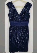 Alfred Angelo Wrap Navy Sequence Dress Size 14