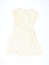 Holly Willoughby Women's Ivory A-Line Party Dress Size 10