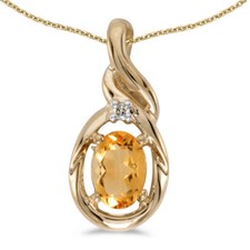 14k Yellow Gold Oval Citrine