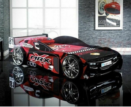 Black mrx kids racing car - mrx, bed