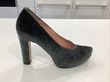 Jigsaw Grey Green Velvet Mayfair Hidden Platform Court Shoes Size 39 6