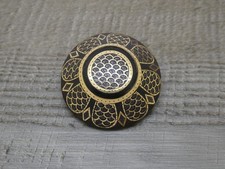 Superb Victorian Gold Inlaid Pique Faux Tortoise Shell Brooch c1880