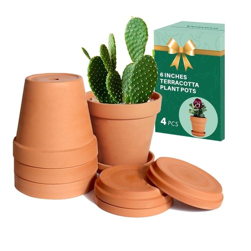 15cm clay plant pot with - 15cm,