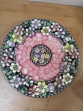 Maling Garland 6451 Pink Floral Pattern Vintage Bone China Decorative Plate