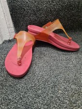 FITFLOP LADIES RED TOE POST SANDALS SIZE UK 4-