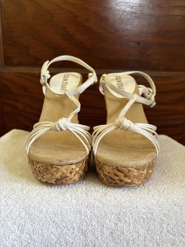 Women strappy wicker - women's, wedges
