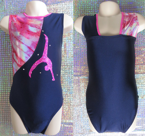 Girls gymnastics leotard - girls, navy