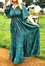 Long maxi medieval teal long dress S M L XL 10 12 14 16 18 20 22 LARP ren faire