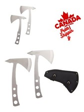 Stainless Steel Satin Finished Throwing Axe Set 9.5in Overall 1.3 Pounds 2 Pcs