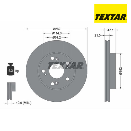Brake disc textar - textar, 92175803