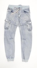 ETO Mens Blue 30R Cargo Jeans Jogger Style Denim Cotton Blend