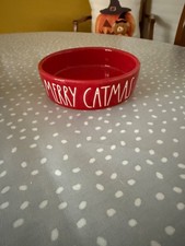 RAE DUNN SMALL CAT BOWL MERRY CATMAS PERFECT