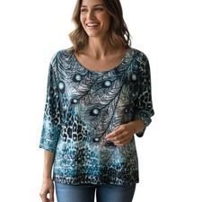 Chicos Peacock Feather Top