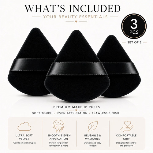 3pcs triangle velvet - triangle,