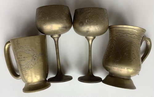 Vintage brass goblets - vintage,