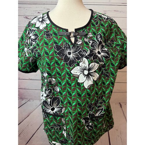 Koi scrub top large green - large,
