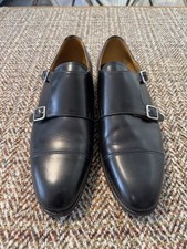 Meermin Double Monk Black Leather  Shoes UK 10.5 Goodyear Welt Drakes Armoury 