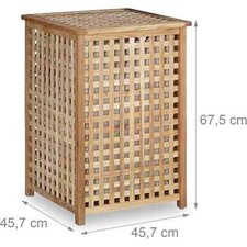 Walnut Wooden Laundry Storage Bin Basket with Lid, Organizer, Laundry Box, Linen