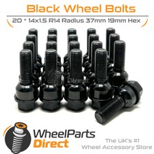 Wheel Bolts 14x1.5 R14 Black
