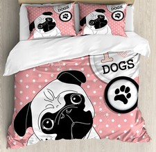 Pug Duvet Cover Set I Love