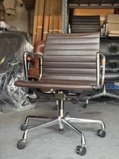 Authentic Vitra Eames EA117 Brown Leather Chrome Office Chair ? Delivery 