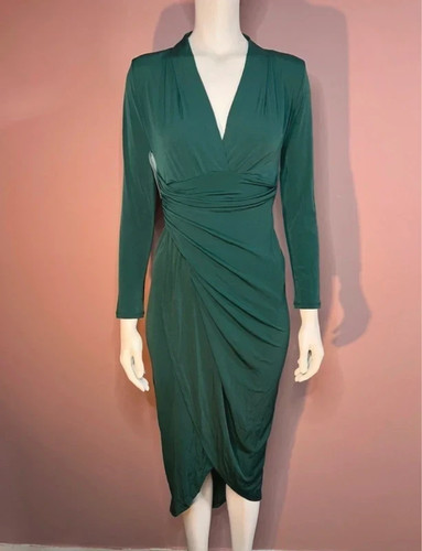 Emerald green wrap midi - emerald,